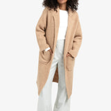 YAYA Light Camel Long Cardigan in Heavy Stitch