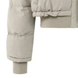 YAYA Sand Beige Nylon Padded Jacket With Rib Detail