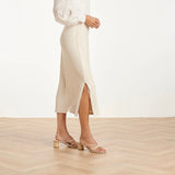 Smashed Lemon Sand - Dark Sand Sparkly Champagne Skirt