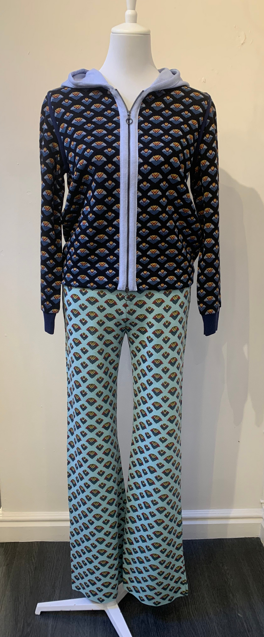 Aldo Martins Azul Printed Coama Flare Pants