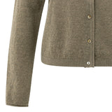 YAYA Capers Melange Textured Cardigan With High Neckline