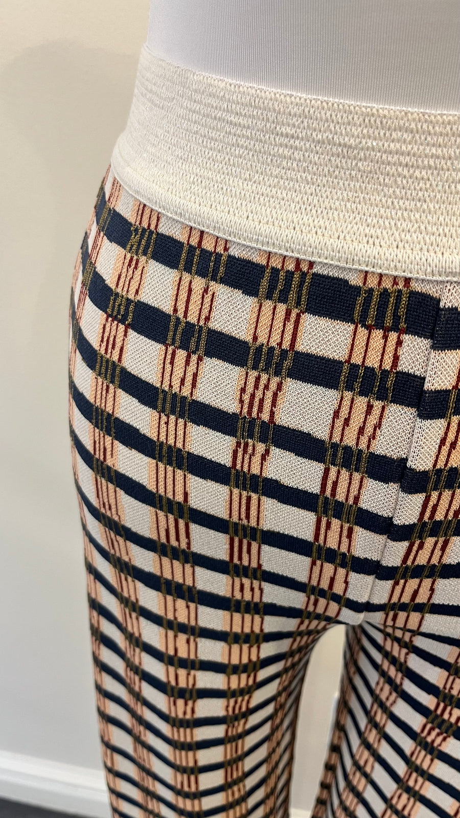 Aldo Martins Dori Teja Plaid Long Pants with Elastic Waistband