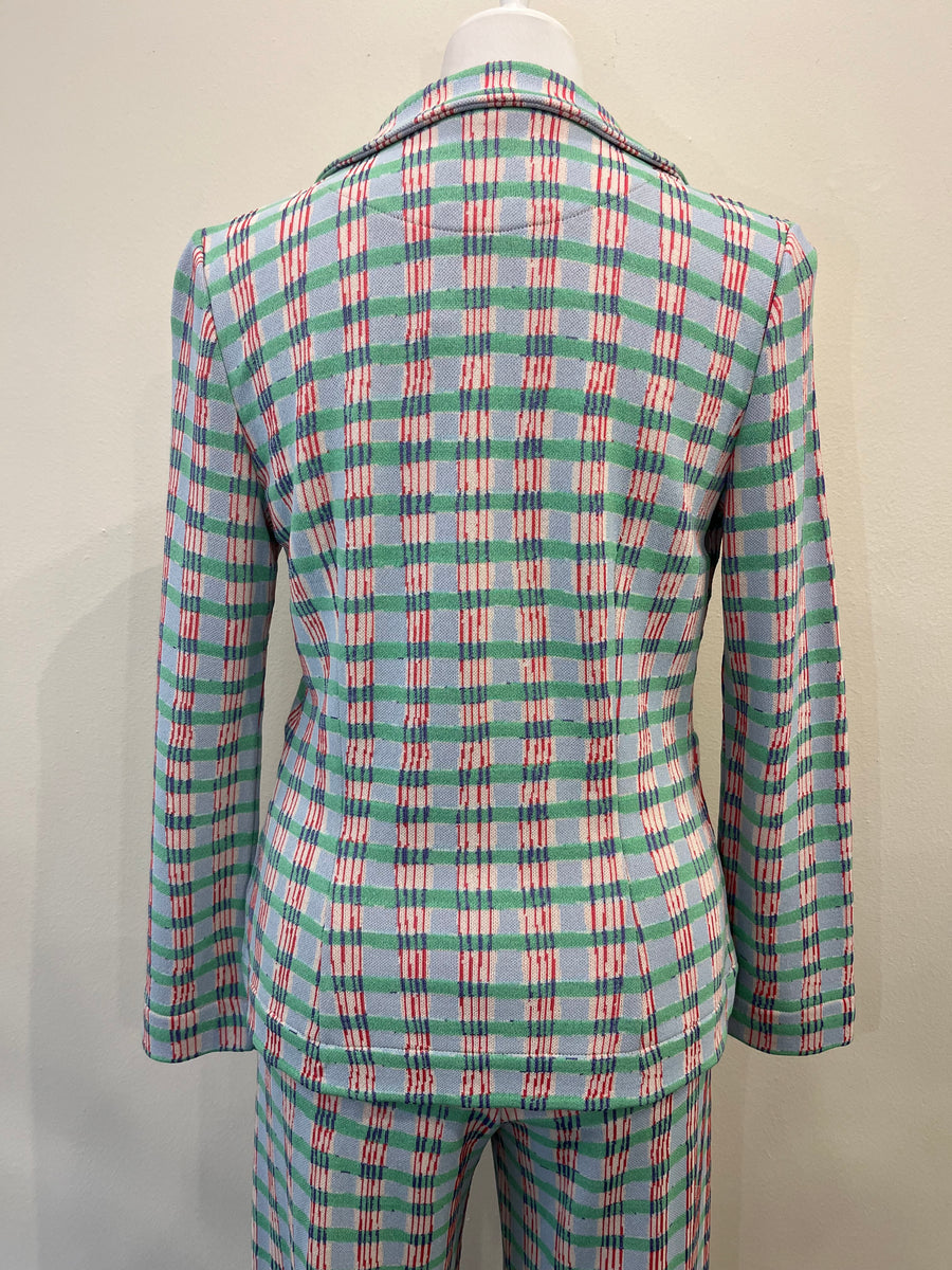 Aldo Martins Verde Blue Davis Plaid Blazer Jacket