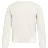 YAYA Heather Grey Dessin V-Neck Colorblock Sweater LS