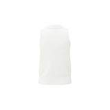 YAYA Early Frost White Sleeveless Cardigan With Collar