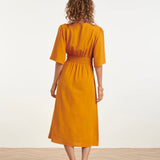 Smashed Lemon Mustard Airy Linen Dress