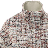 YAYA Blush Pink Dessin Boucle Jacket With Fringes