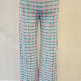 Aldo Martins Dori Verde Plaid Long Pants with Elastic Waistband