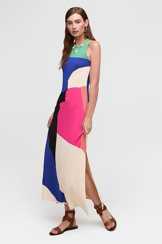Aldo Martins Abstract Printed Black Long Hawai Dress