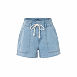YAYA Blue Denim High Waist Denim Cargo Short W