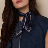 YAYA Inkwell Blue Dessin Stripped Small Scarf