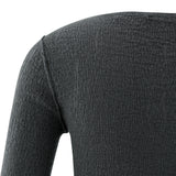 YAYA Oyster Black Light Structured Knitted Top