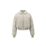 YAYA Sand Beige Nylon Padded Jacket With Rib Detail