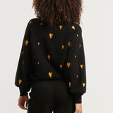 Smashed Lemon Black & Gold Knitted Top