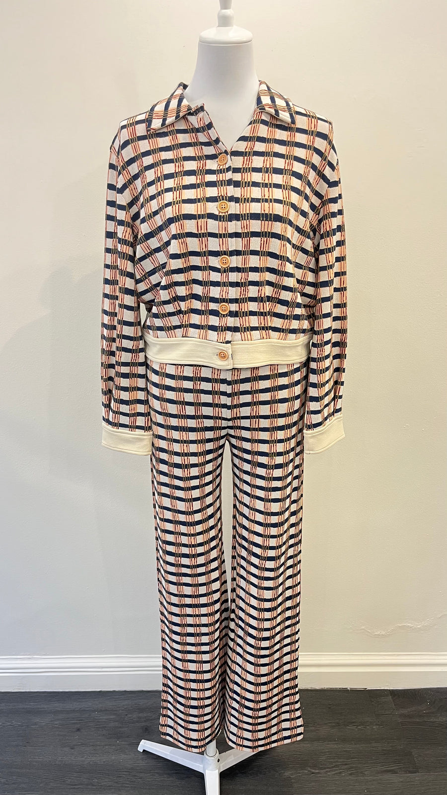 Aldo Martins Dori Teja Plaid Long Pants with Elastic Waistband