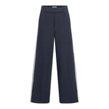 YAYA Inkwell Blue High Waist Wide Leg Trousers With Side Stripes