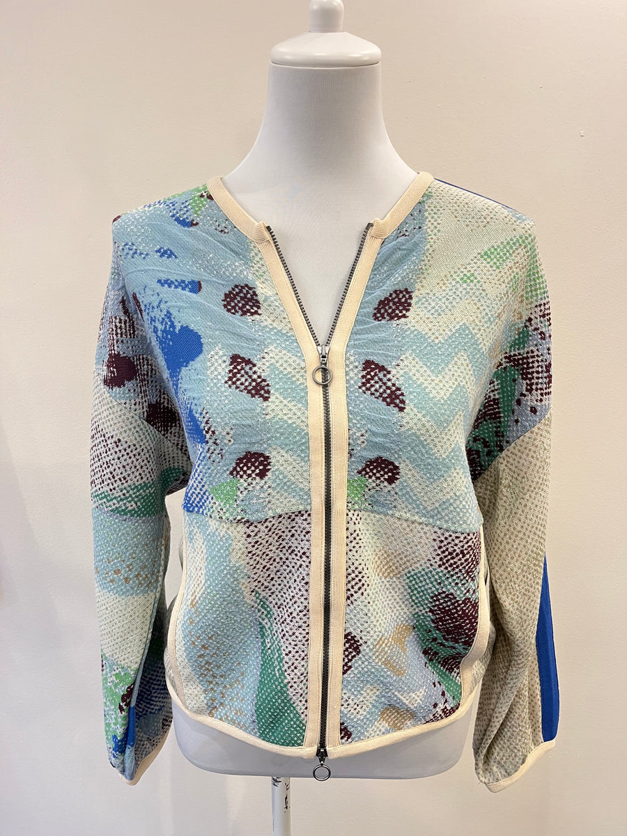 Aldo Martins Azul Oland Zip-Up Print Jacket