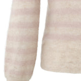 YAYA Shadow Gray Pink Dessin Long Sleeve Striped Sweater