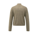 YAYA Capers Melange Textured Cardigan With High Neckline