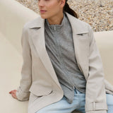 YAYA Iron Grey 99047 Textured Cardigan High Neck