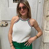 La Petite Etoile Madelina Ecru Knitted Tank Top