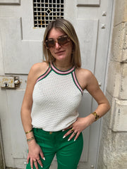 La Petite Etoile Madelina Ecru Knitted Tank Top