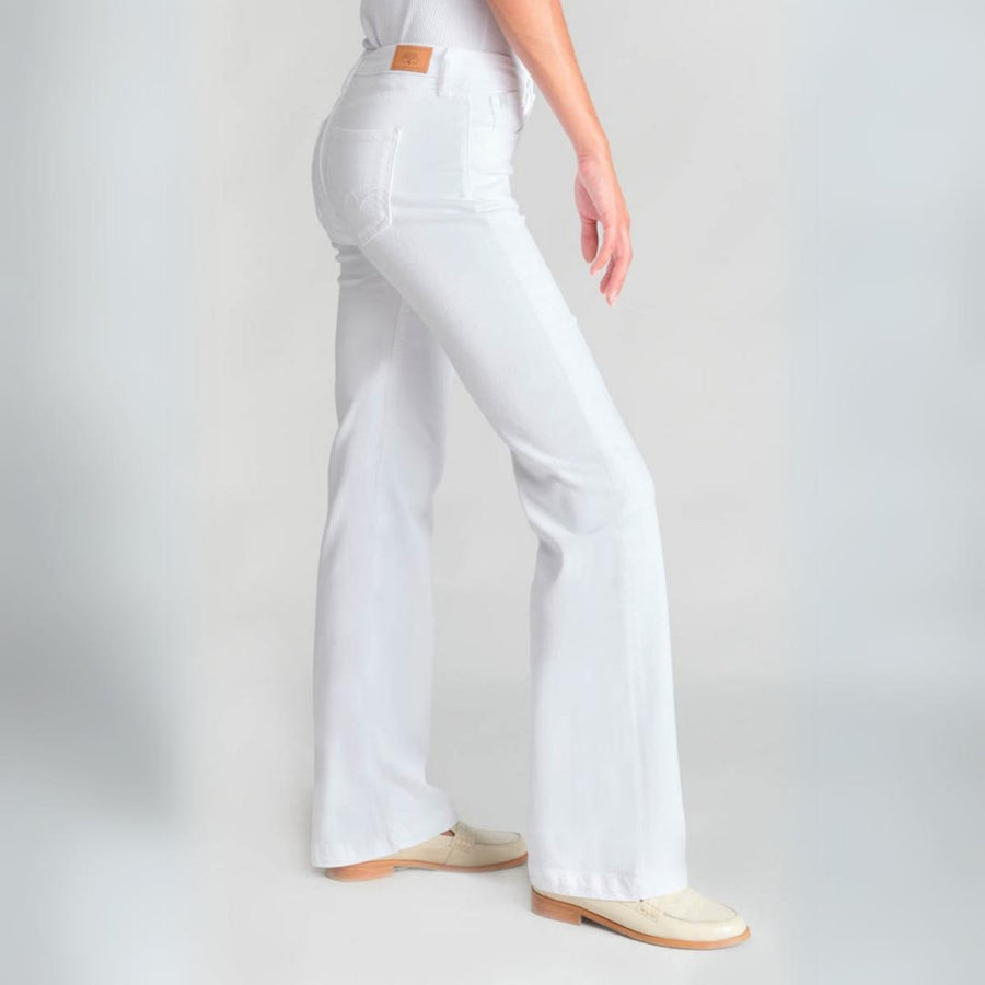 Le Temps Des Cerises White High Waisted Maes Flare Jeans