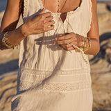 Spell Maiden Lace Mini Dress in Antique White