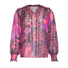 Smashed Lemon Pink & Black Multicolour Frill Detail Top