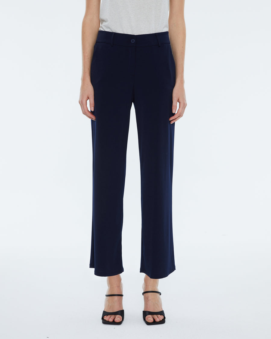 Andam Navy Blue Wide Leg Trouser Pants - 112