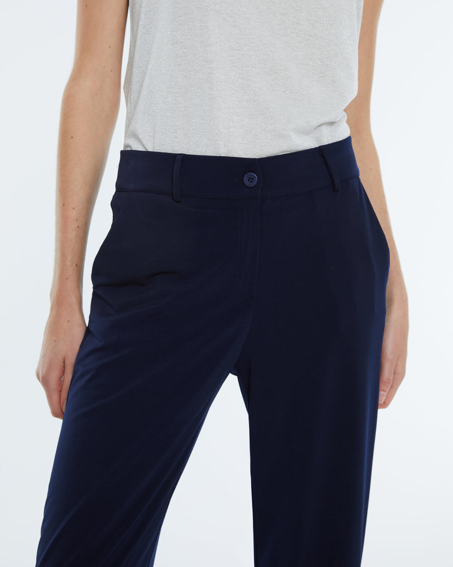 Andam Navy Blue Wide Leg Trouser Pants - 112