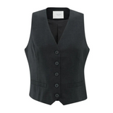 Yaya Washed Black Linen Mix Woven Gilet