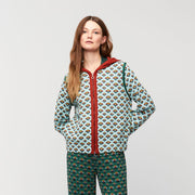 Aldo Martins Azul Printed Charro Jacket with a Hood