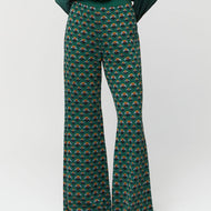 Aldo Martins Verde Printed Coama Flare Pants