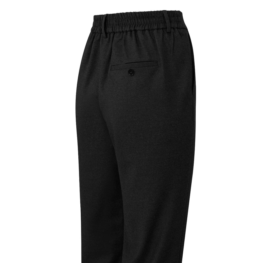 YAYA Soft Pantalon With Straight Leg and Elastic Waist Colour Black