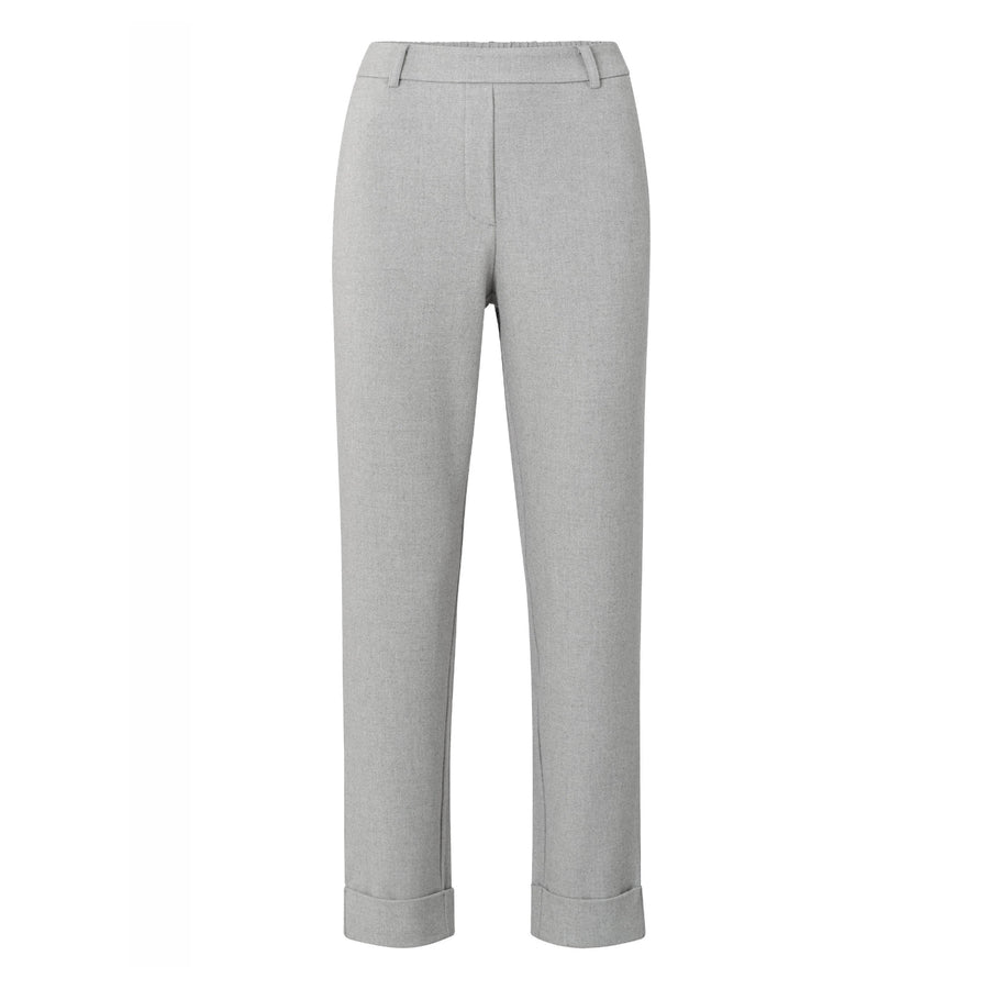 YAYA Soft Pantalon With Straight Leg and Elastic Waist Colour Grey