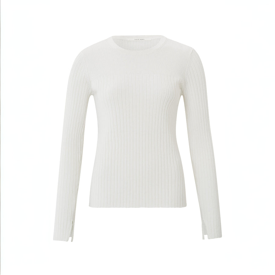 YAYA Sweater With Removeable Collar White